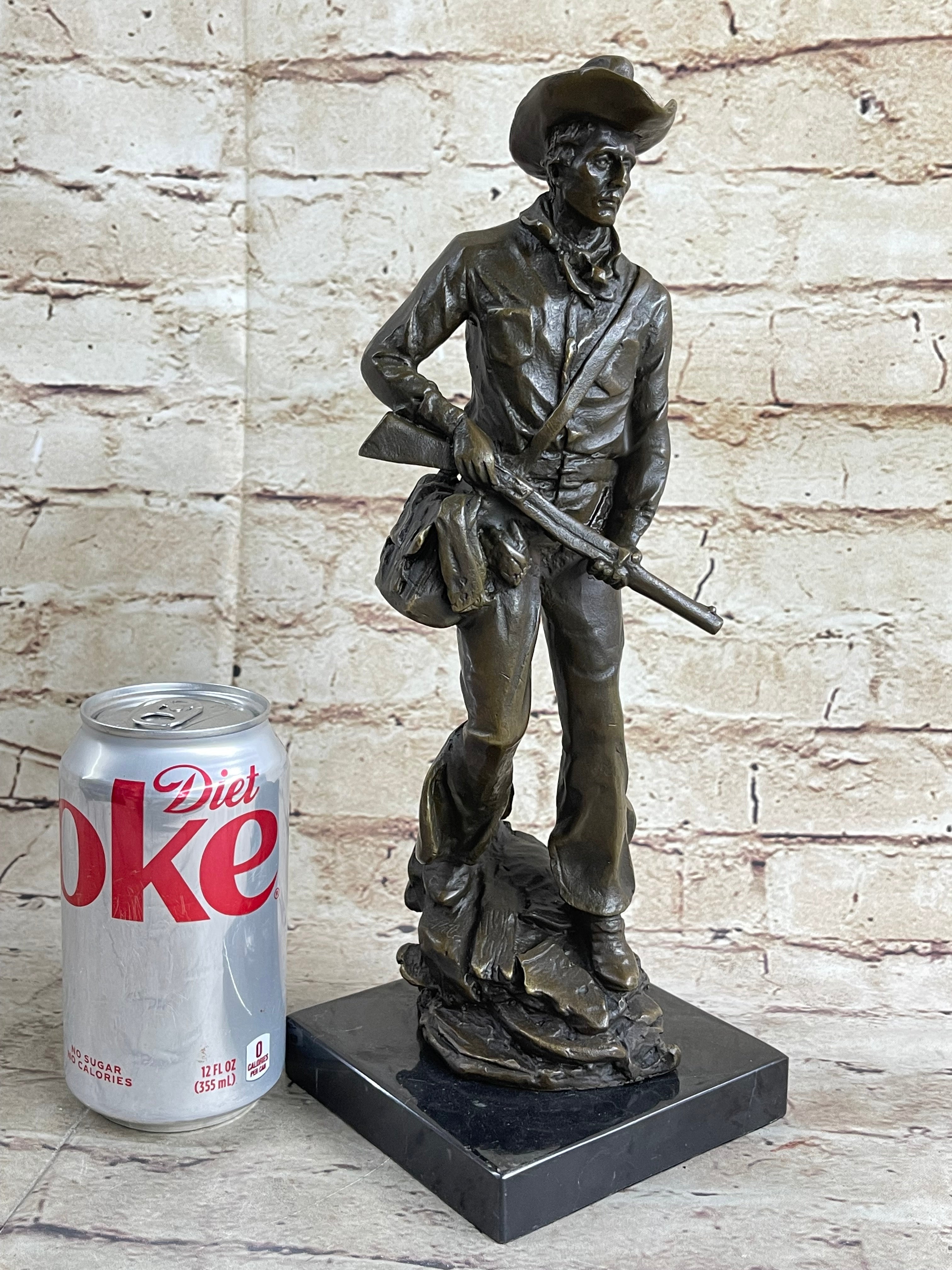 Bronze Marble Sheriff US Marshall Wild West Pony Express Gun