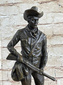 Bronze Marble Sheriff US Marshall Wild West Pony Express Gun