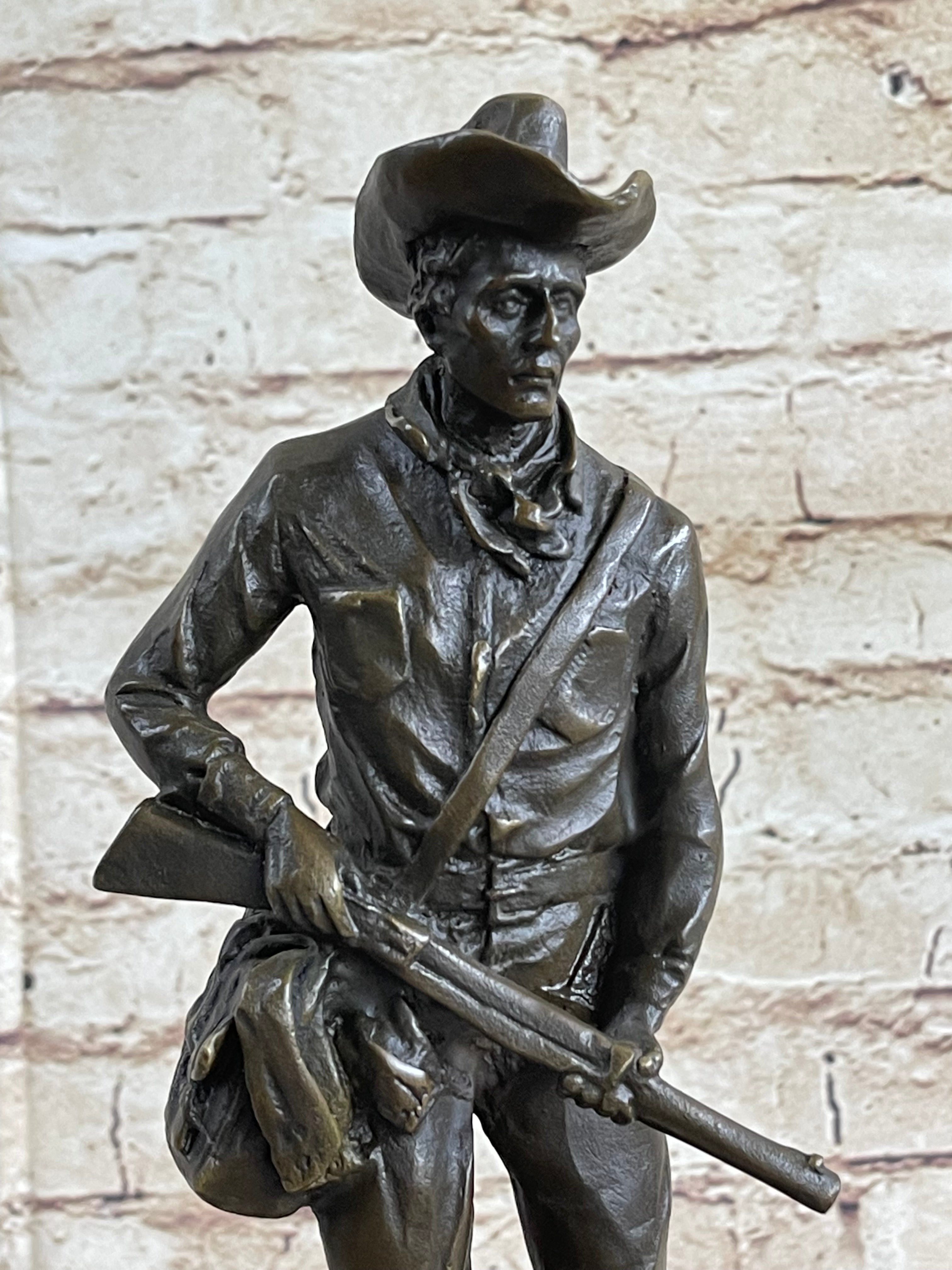 Bronze Marble Sheriff US Marshall Wild West Pony Express Gun