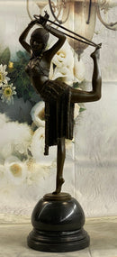 Art Deco Chiparus Dancer w/ Hula Hoop Bronze 20" x 10"