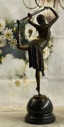 Art Deco Chiparus Dancer w/ Hula Hoop Bronze 20" x 10"