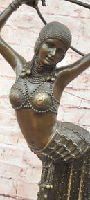 Art Deco Chiparus Dancer w/ Hula Hoop Bronze 20" x 10"