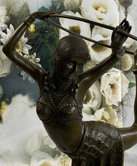Art Deco Chiparus Dancer w/ Hula Hoop Bronze 20" x 10"