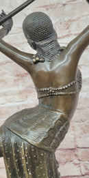 Art Deco Chiparus Dancer w/ Hula Hoop Bronze 20" x 10"
