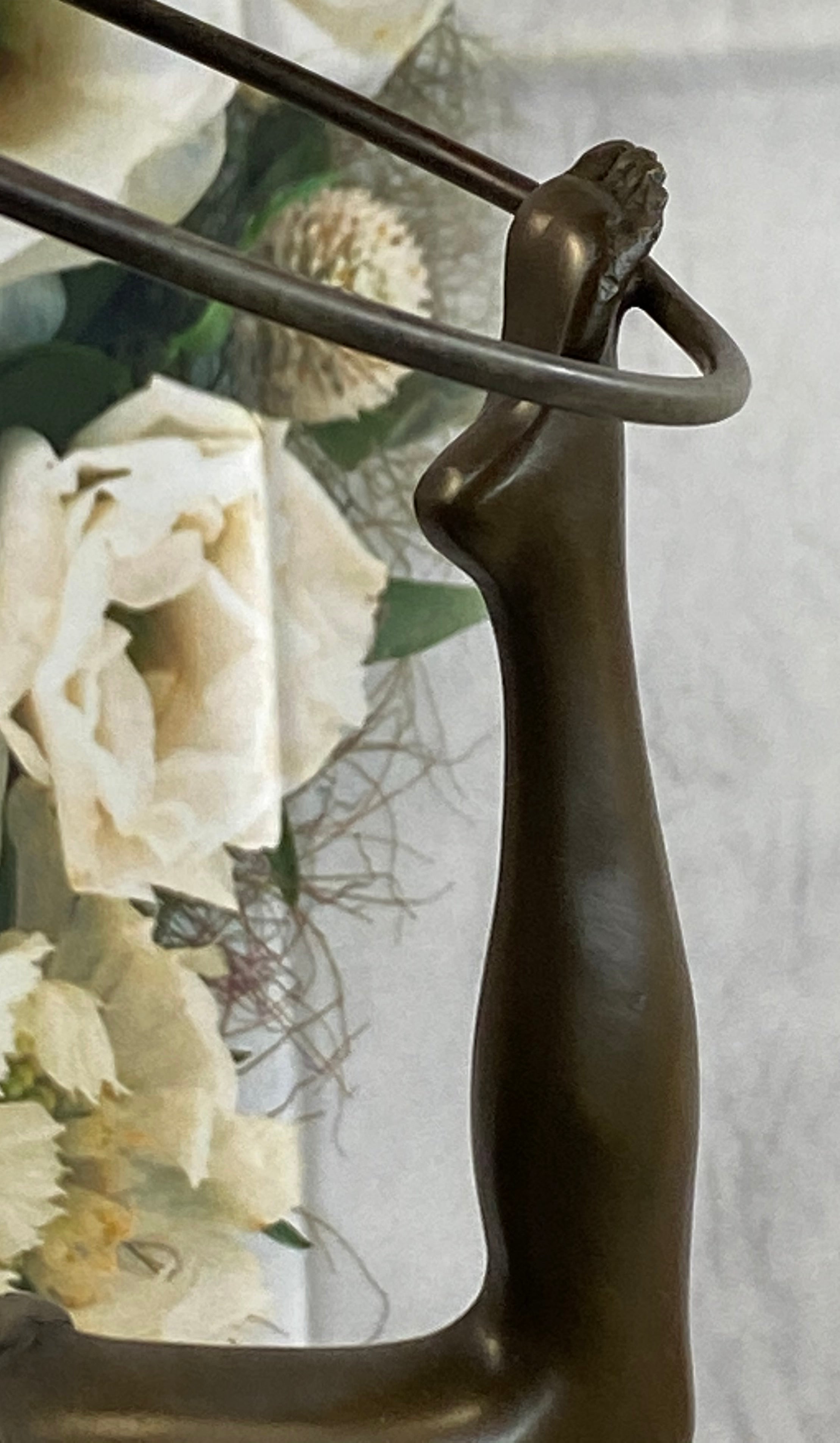 Art Deco Chiparus Dancer w/ Hula Hoop Bronze 20" x 10"