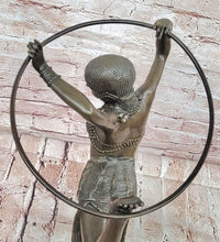 Art Deco Chiparus Dancer w/ Hula Hoop Bronze 20" x 10"