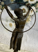 Art Deco Chiparus Dancer w/ Hula Hoop Bronze 20" x 10"