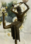 Art Deco Chiparus Dancer w/ Hula Hoop Bronze 20" x 10"
