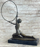 SEMI NUDE DANCER BY F. PREISS BRONZE STATUE HOT CAST HOME OFFICE DECORATION SALE