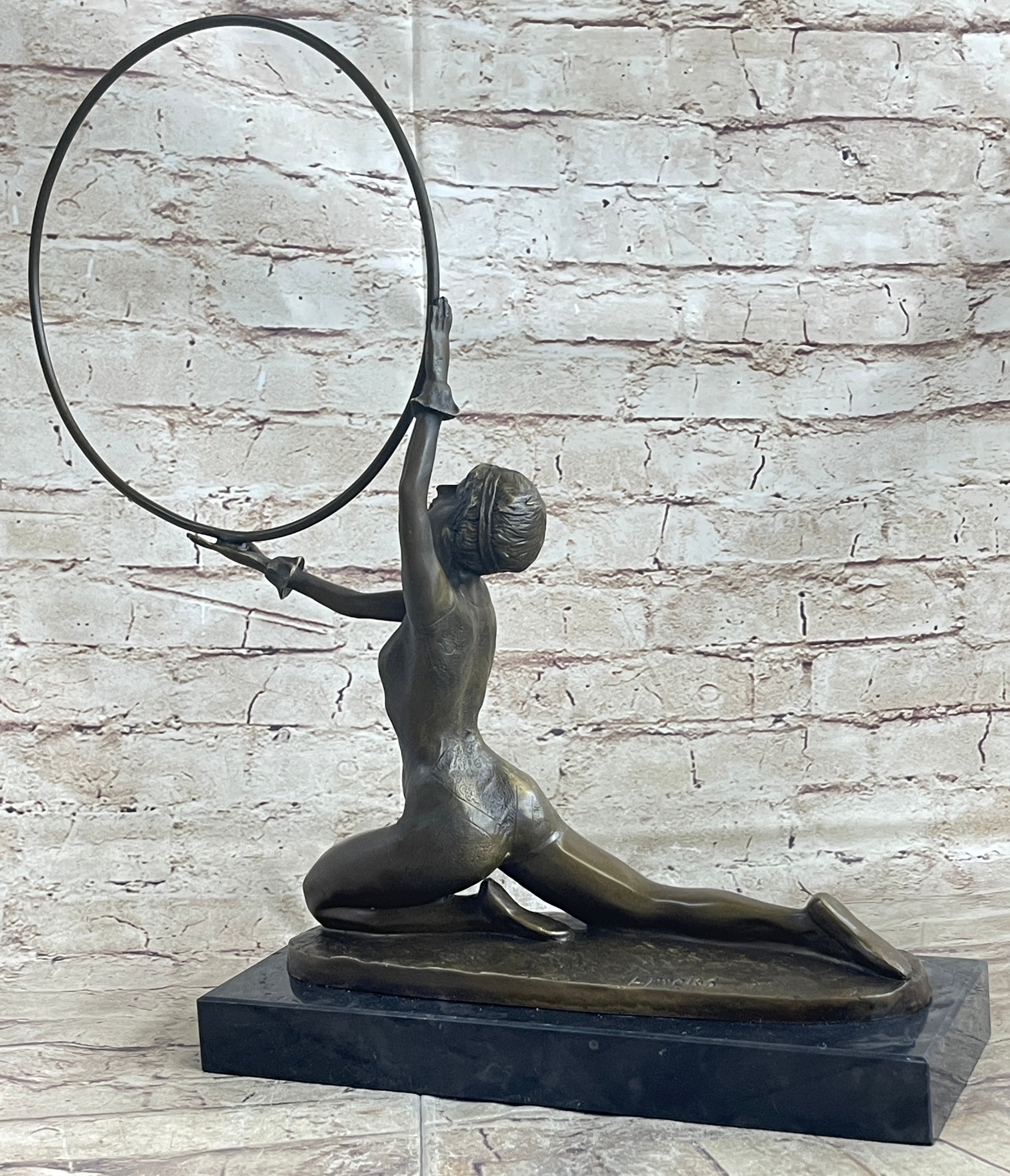 SEMI NUDE DANCER BY F. PREISS BRONZE STATUE HOT CAST HOME OFFICE DECORATION SALE