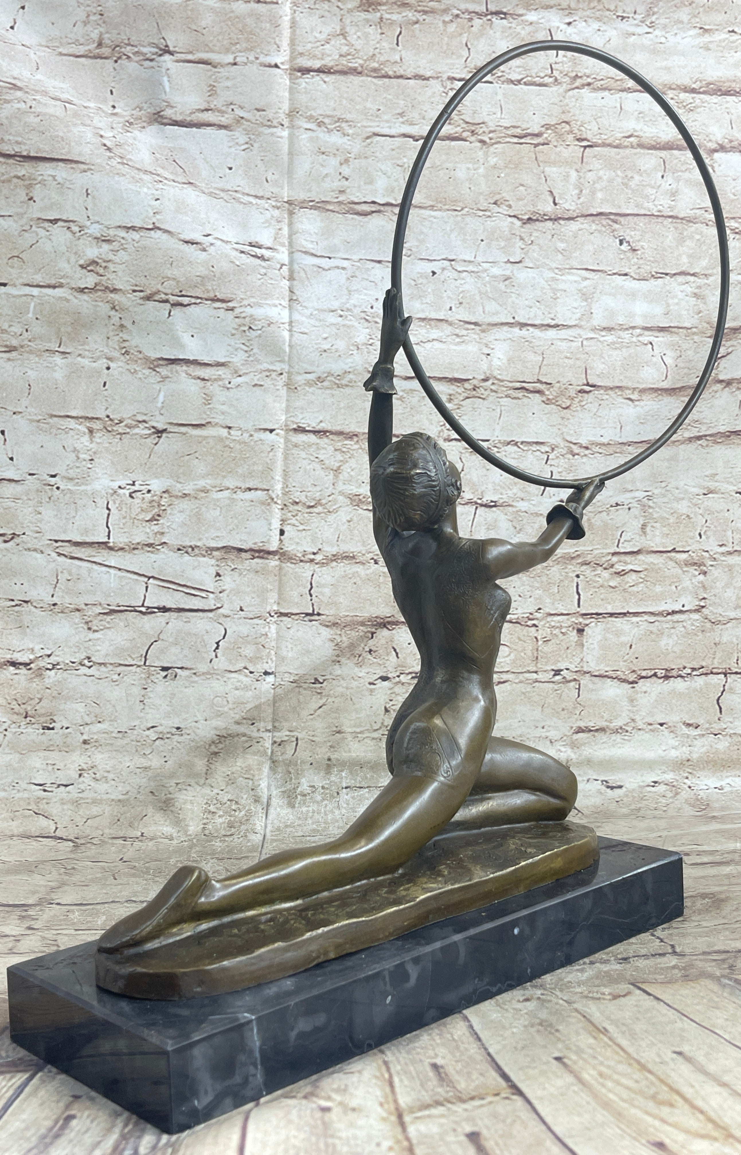 SEMI NUDE DANCER BY F. PREISS BRONZE STATUE HOT CAST HOME OFFICE DECORATION SALE