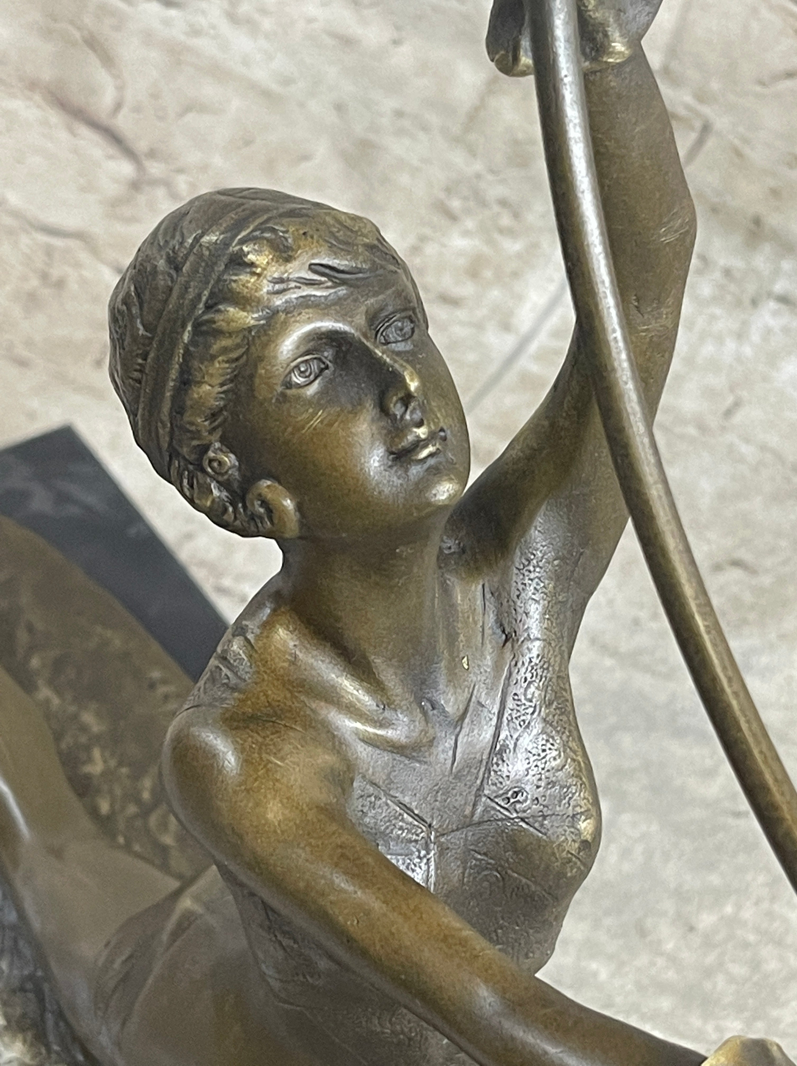 SEMI NUDE DANCER BY F. PREISS BRONZE STATUE HOT CAST HOME OFFICE DECORATION SALE