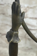 SEMI NUDE DANCER BY F. PREISS BRONZE STATUE HOT CAST HOME OFFICE DECORATION SALE