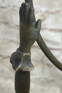SEMI NUDE DANCER BY F. PREISS BRONZE STATUE HOT CAST HOME OFFICE DECORATION SALE
