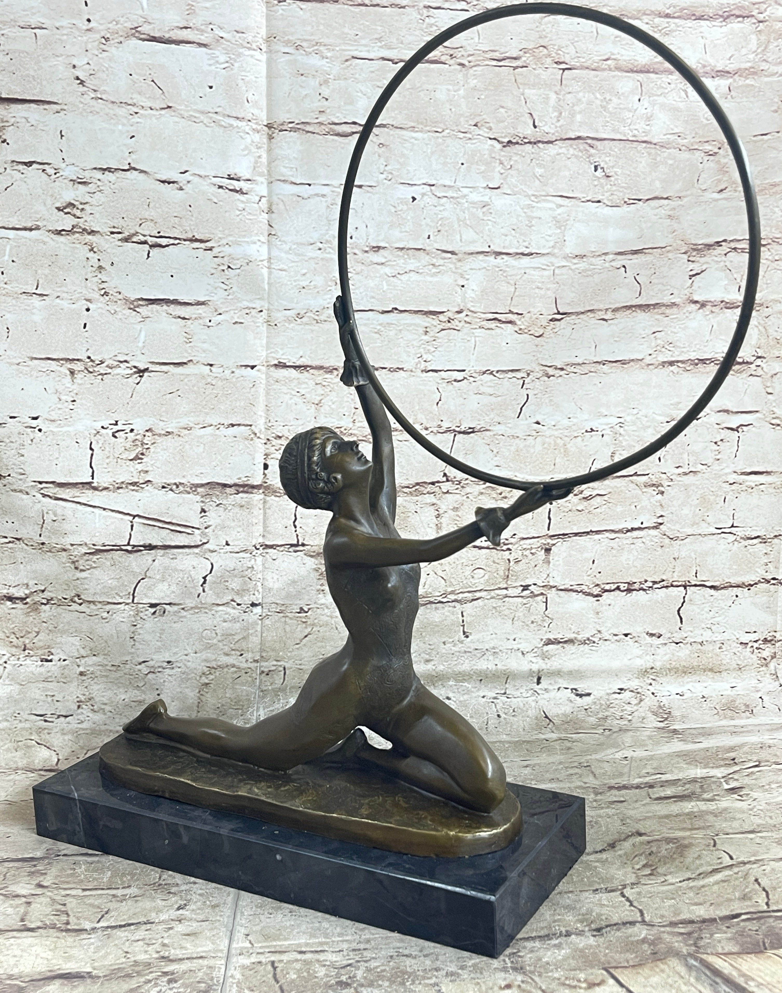 SEMI NUDE DANCER BY F. PREISS BRONZE STATUE HOT CAST HOME OFFICE DECORATION SALE