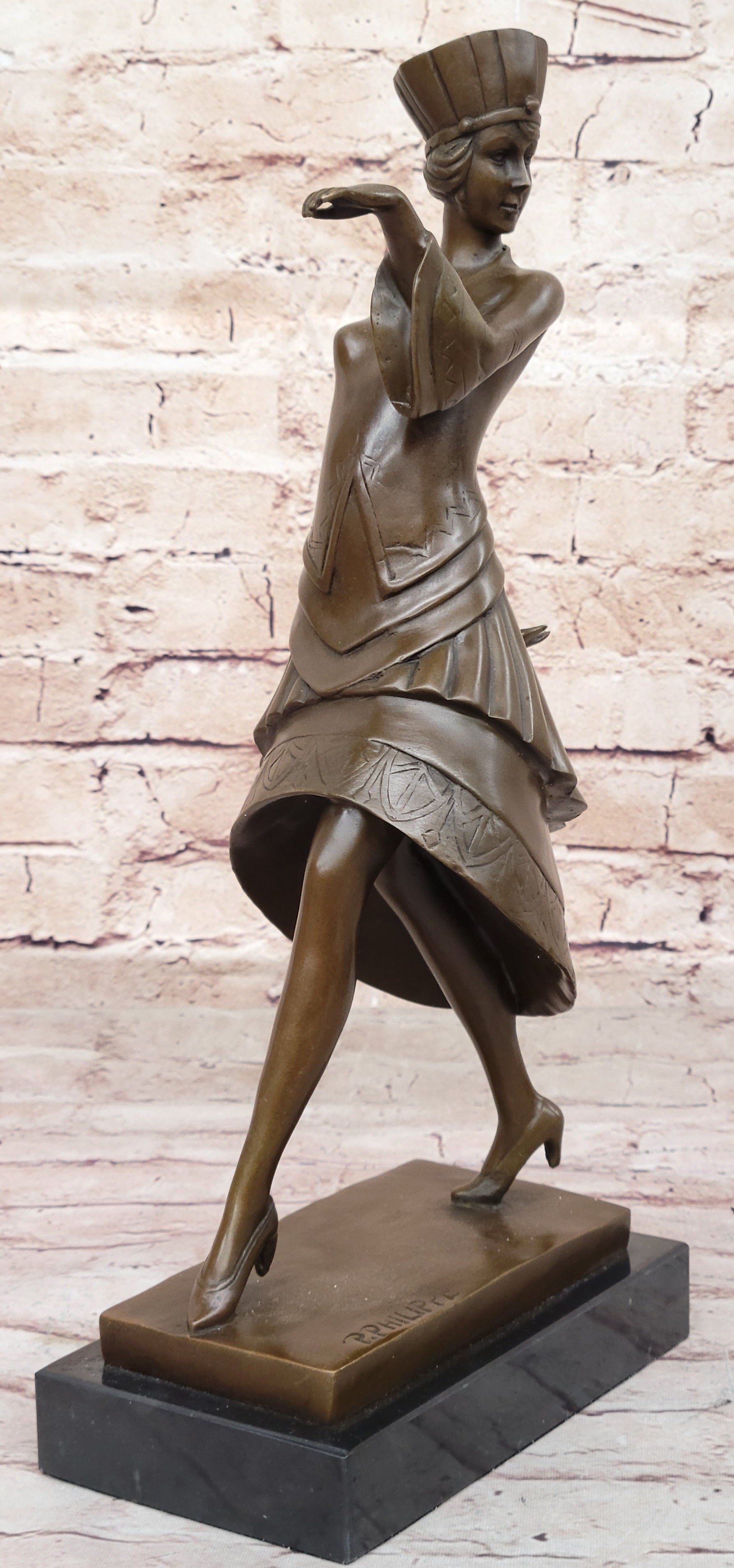 Art Deco Bronze Sculpture 'Walk Like an Egyptian' by Paul Phillipe