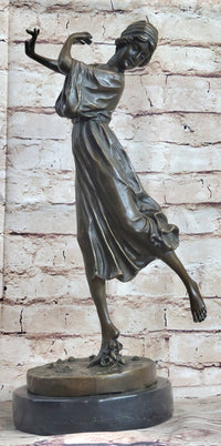 Dancing Woman Bronze Sculpture 16" x 12"