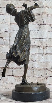 Dancing Woman Bronze Sculpture 16" x 12"