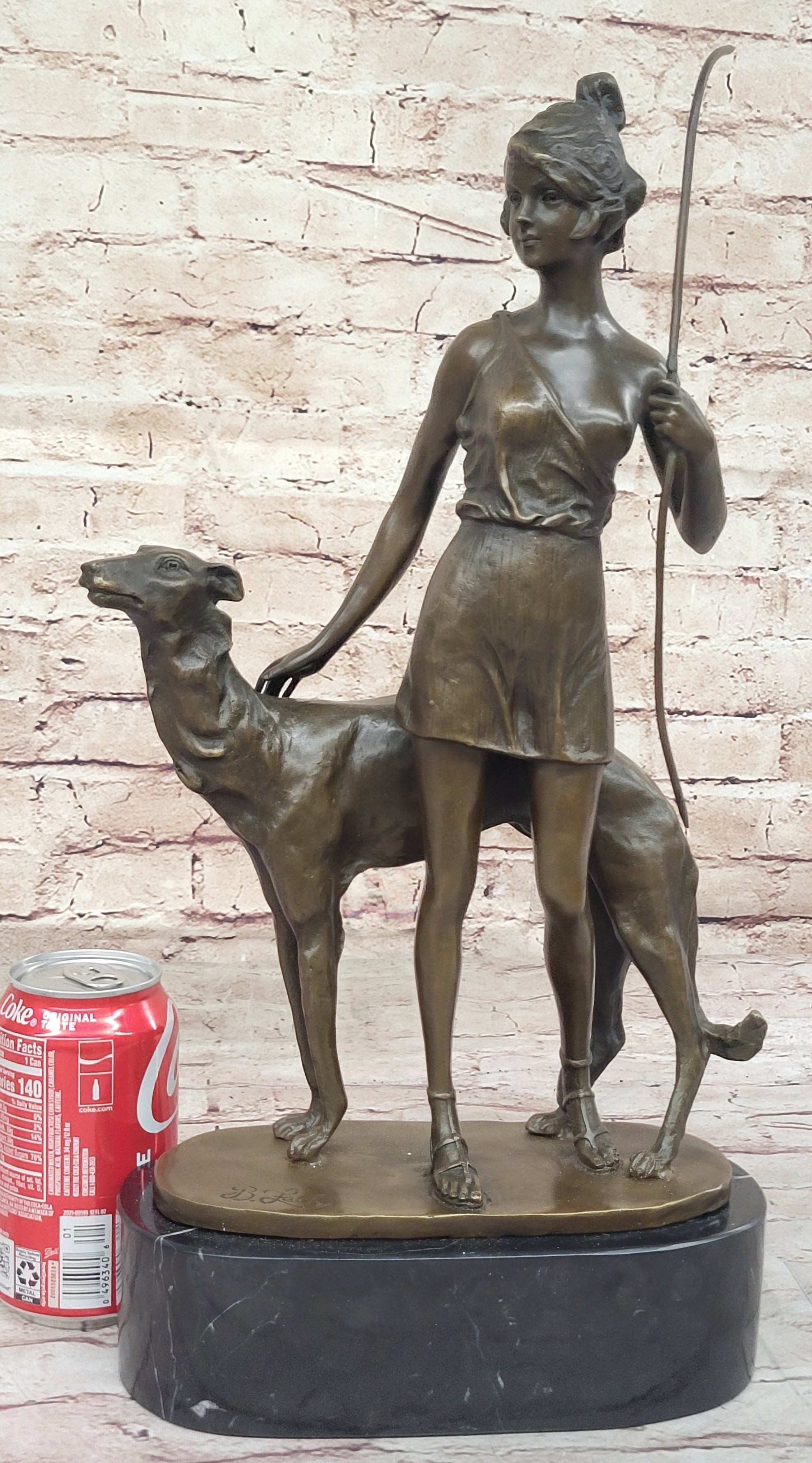 Diana the Huntress with Companion Dog by Bruno Zach Bronze