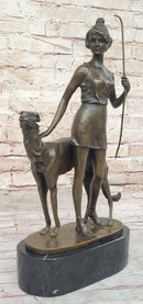 Diana the Huntress with Companion Dog by Bruno Zach Bronze