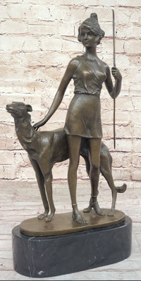 Diana the Huntress with Companion Dog by Bruno Zach Bronze