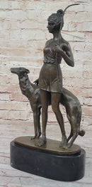 Diana the Huntress with Companion Dog by Bruno Zach Bronze
