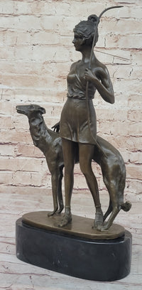 Diana the Huntress with Companion Dog by Bruno Zach Bronze