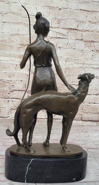 Diana the Huntress with Companion Dog by Bruno Zach Bronze