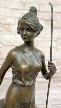 Diana the Huntress with Companion Dog by Bruno Zach Bronze