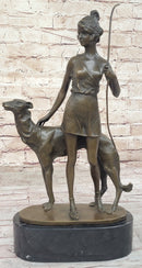 Diana the Huntress with Companion Dog by Bruno Zach Bronze