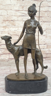 Diana the Huntress with Companion Dog by Bruno Zach Bronze