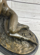 Nude Nymph Girl Female Figure Bronze Sculpture Statue Reproudction Leon Bertaux
