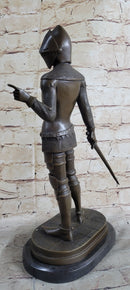 Bronze Sculpture of Medieval Warrior Knight in Armor