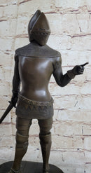 Bronze Sculpture of Medieval Warrior Knight in Armor