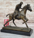 Jockey Polo Player on Horseback Bronze Sculpture Equestrian