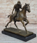 Jockey Polo Player on Horseback Bronze Sculpture Equestrian