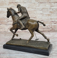Jockey Polo Player on Horseback Bronze Sculpture Equestrian
