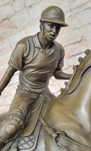 Jockey Polo Player on Horseback Bronze Sculpture Equestrian