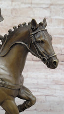 Jockey Polo Player on Horseback Bronze Sculpture Equestrian