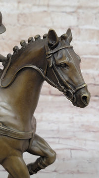Jockey Polo Player on Horseback Bronze Sculpture Equestrian