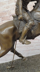 Jockey Polo Player on Horseback Bronze Sculpture Equestrian