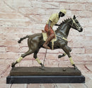Hand Made Original Miguel Lopez (Milo) Polo Player Cold Painting Bronze Sculpture