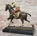 Hand Made Original Miguel Lopez (Milo) Polo Player Cold Painting Bronze Sculpture