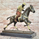 Hand Made Original Miguel Lopez (Milo) Polo Player Cold Painting Bronze Sculpture