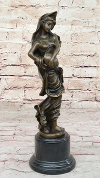 Aquarius Watercarrier Girl Carrying Jug - Bronze Sculpture by Milo