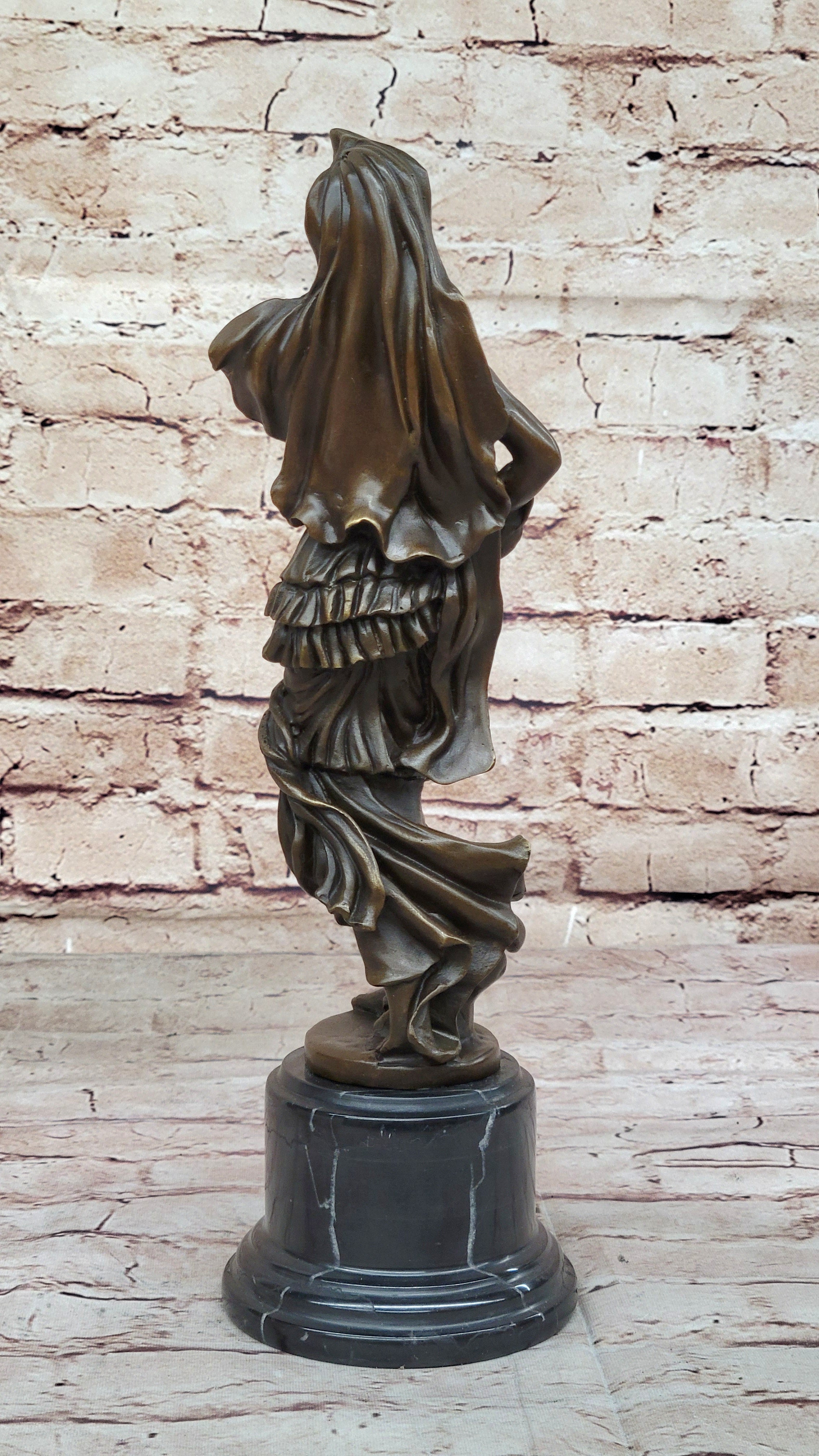 Aquarius Watercarrier Girl Carrying Jug - Bronze Sculpture by Milo