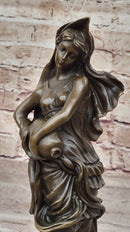 Aquarius Watercarrier Girl Carrying Jug - Bronze Sculpture by Milo