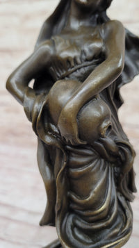 Aquarius Watercarrier Girl Carrying Jug - Bronze Sculpture by Milo