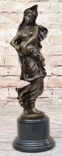 Aquarius Watercarrier Girl Carrying Jug - Bronze Sculpture by Milo