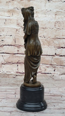 Water Bearer Young Woman Bronze Sculpture by Milo on Marble Base